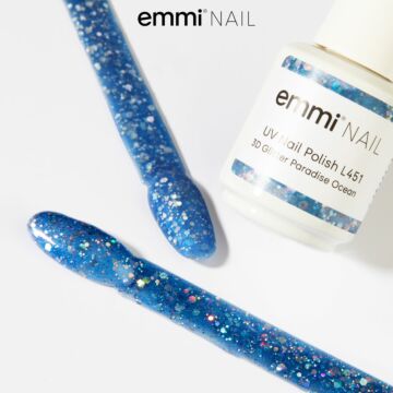 Emmi Shellac UV/LED lacquer 3D Glitter Paradise Ocean -L451-