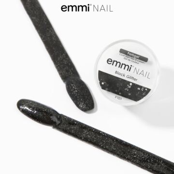 Emmi-Nail Color Gel Black Glitter 5ml -F101-