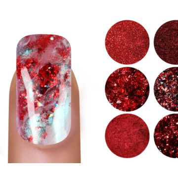 Emmi Nail Art Powder Set Red