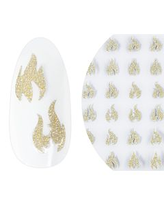 Emmi-Nail 3D Diamond Glitter Nail Sticker Gold Flames